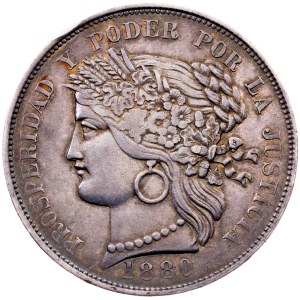 Peru, 5 Pesetas 1880