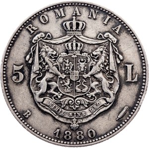 Romania, 5 Lei 1880, B