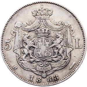 Romania, 5 Lei 1883, B