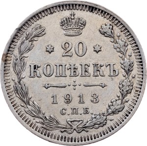 Russia, 20 Kopecks 1913, СПБ-BC