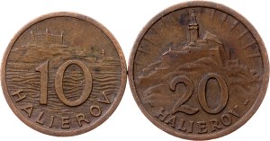 Slovakia, 10 Halierov, 20 Halierov 1942, 1940