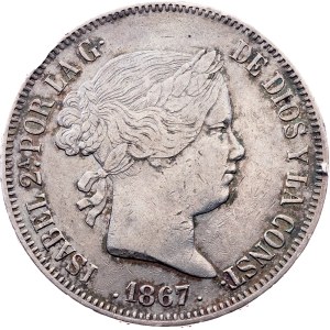 Spain, 2 Escudos 1867, Madrid