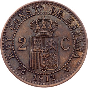 Spain, 2 Centimos 1912, Madrid