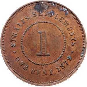 Straits Settlements , 1 Cent 1872, Heaton