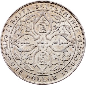 Straits Settlements , 1 Dollar 1920, Calcutta / Bombay
