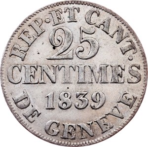 Switzerland, 25 Centimes 1839