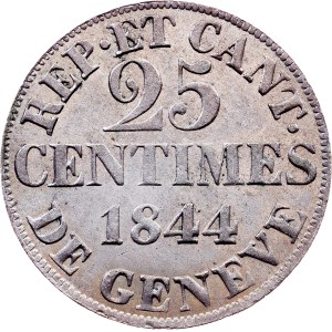 Switzerland, 25 Centimes 1844