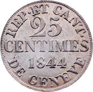 Switzerland, 25 Centimes 1844