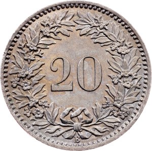 Switzerland, 20 Rappen 1883, Bern
