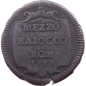 Vatican City, 1/2 Baiocco 1738