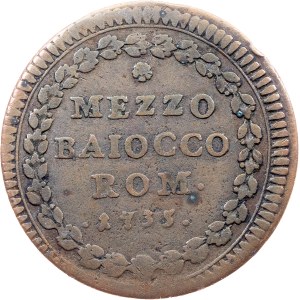 Vatican City, 1/2 Baiocco 1755, Rome