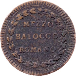 Vatican City, 1/2 Baiocco ND (1784), Rome