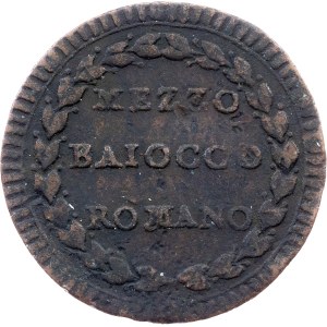 Vatican City, 1/2 Baiocco ND (1790), Rome