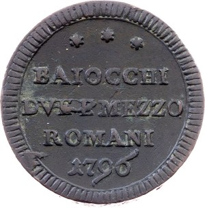 Vatican City, 2 1/2 Baiocchi 1796, Rome