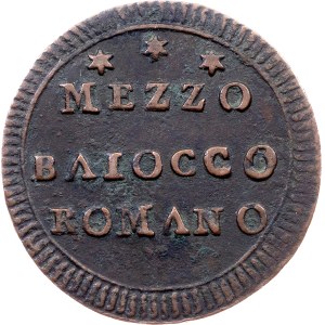 Vatican City, 1/2 Baiocco ND (1797), Rome