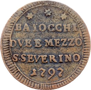 Vatican City, 2 1/2 Baiocchi 1797, San Severino Marche