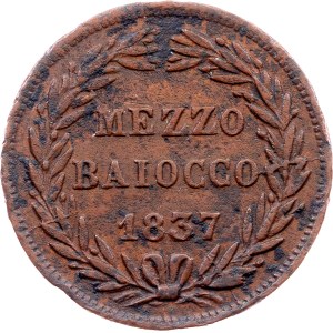Vatican City, 1/2 Baiocco 1837, Rome