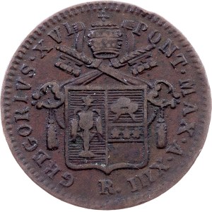 Vatican City, 1 Quattrino 1843, Rome