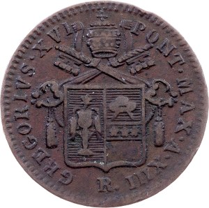 Vatican City, 1 Quattrino 1843, Rome