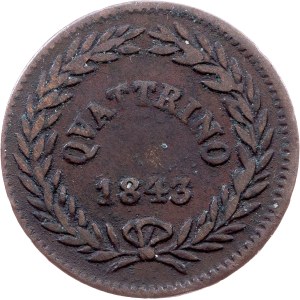 Vatican City, 1 Quattrino 1843, Rome