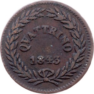 Vatican City, 1 Quattrino 1843, Rome
