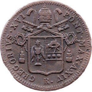 Vatican City, 1/2 Baiocco 1844, Rome