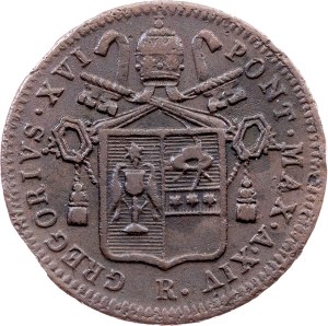 Vatican City, 1/2 Baiocco 1844, Rome