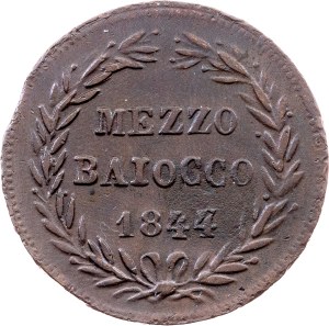 Vatican City, 1/2 Baiocco 1844, Rome