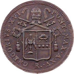 Vatican City, 1/2 Baiocco 1845, Rome