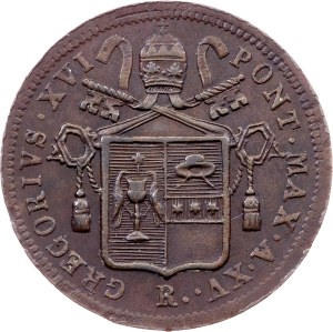 Vatican City, 1/2 Baiocco 1845, Rome