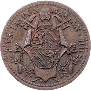 Vatican City, 1/2 Baiocco 1849, Rome