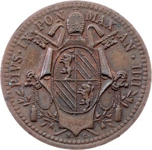 Vatican City, 1/2 Baiocco 1849, Rome
