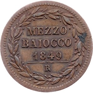 Vatican City, 1/2 Baiocco 1849, Rome