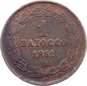 Vatican City, 1 Baiocco 1851
