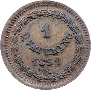 Vatican City, 1 Quattrino 1851, Rome
