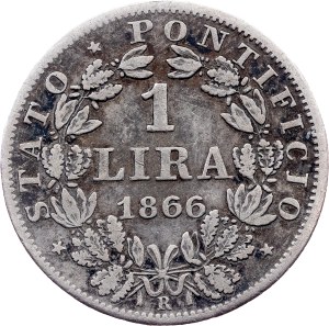 Vatican City, 1 Lira 1866, Rome