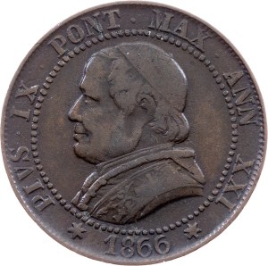 Vatican City, 1 Soldo 1866, Rome