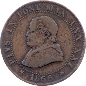 Vatican City, 1 Soldo 1866, Rome