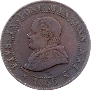 Vatican City, 1 Soldo 1866, Rome