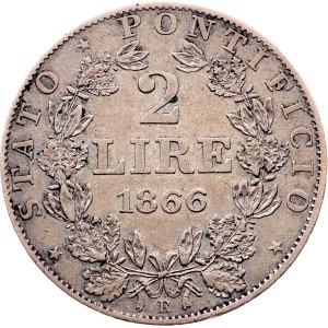 Vatican City, 2 Lire 1866, Rome