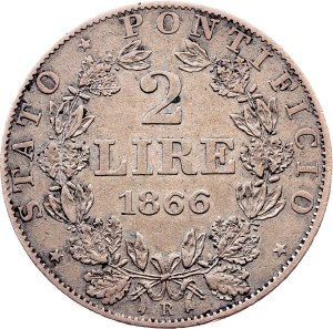 Vatican City, 2 Lire 1866, Rome
