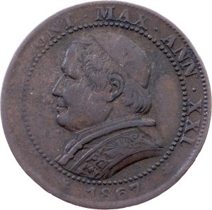 Vatican City, 1 Soldo 1867, Rome
