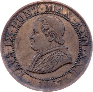 Vatican City, 1/2 Soldo 1867, Rome