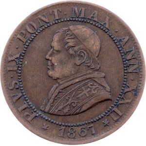 Vatican City, 1/2 Soldo 1867, Rome