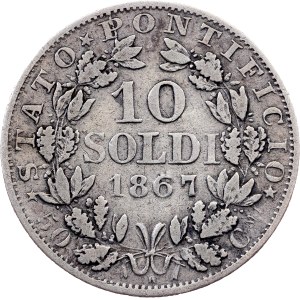 Vatican City, 10 Soldi 1867, Rome