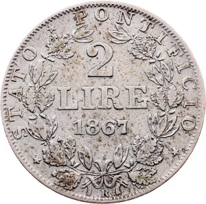 Vatican City, 2 Lire 1867, Rome