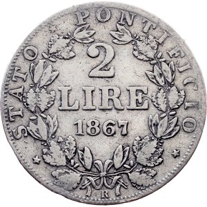 Vatican City, 2 Lire 1867, Rome