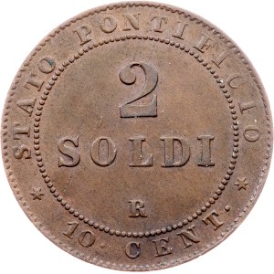 Vatican City, 2 Soldi 1867, Rome