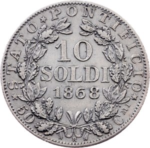 Vatican City, 10 Soldi 1868, Rome