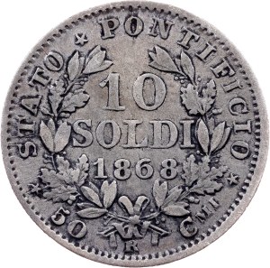 Vatican City, 10 Soldi 1868, Rome